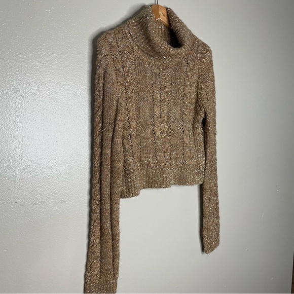 PILCRO | Cableknit Shine Wool Blend Turtleneck Sweater - Picture 11 of 15